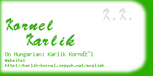 kornel karlik business card